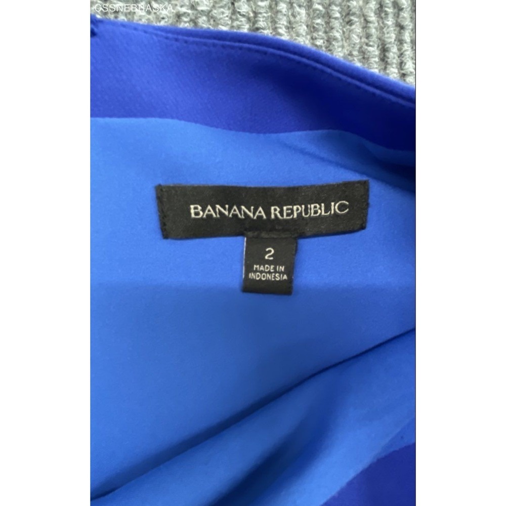 Banana Republic Women's Royal Blue Boat Neck Shoulder Button Dress Sz 2 - Picture 2 of 10
